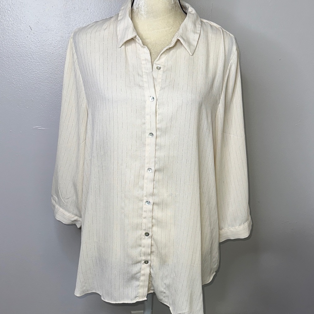 Rose & Olive Ivory Button-Down Shirt